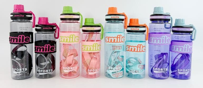Plastic Water Bottle, 800 ml, PC+PP, 6.5 x 26 cm, Ref. WB60727