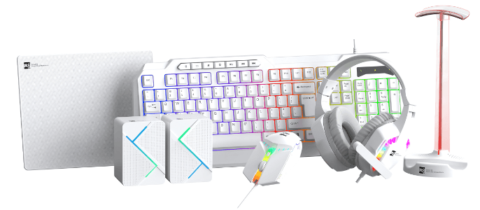 R8 GWK1000 Wired Gaming Keyboard & Mouse & Mouse pad & Headset & Speaker & Headset Stand Combo En... 2