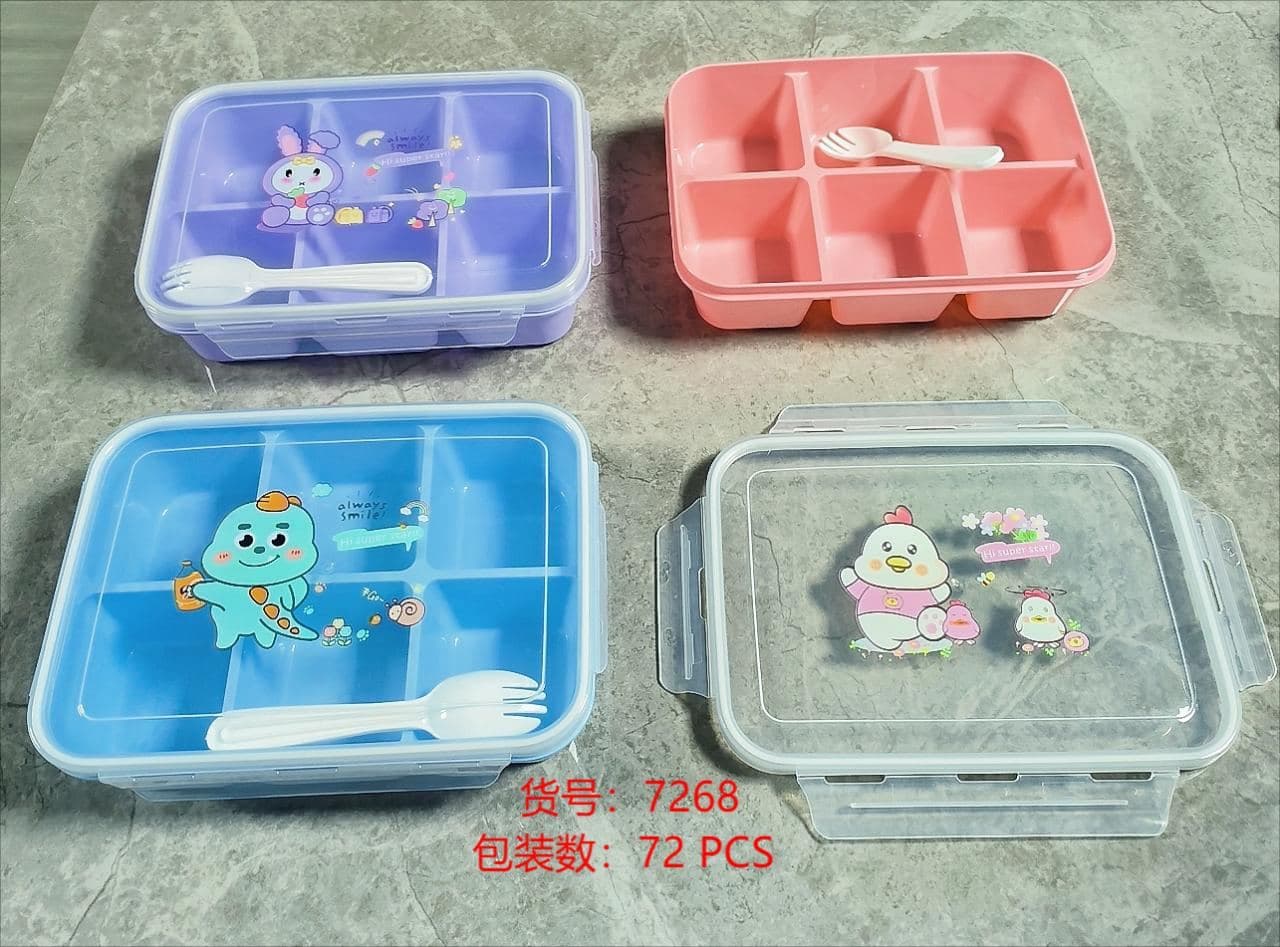 Kids Bento Box with Clear Lid, 48 pcs/carton, carton 87.5 x 46.5 x 50.5 cm