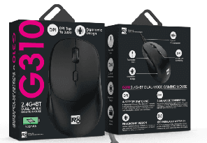 R8 G310 6D Wireless2.4G & BT Rechargeable Gaming Mouse, 800-1200-1600-3200 DPI, 6 Buttons 3