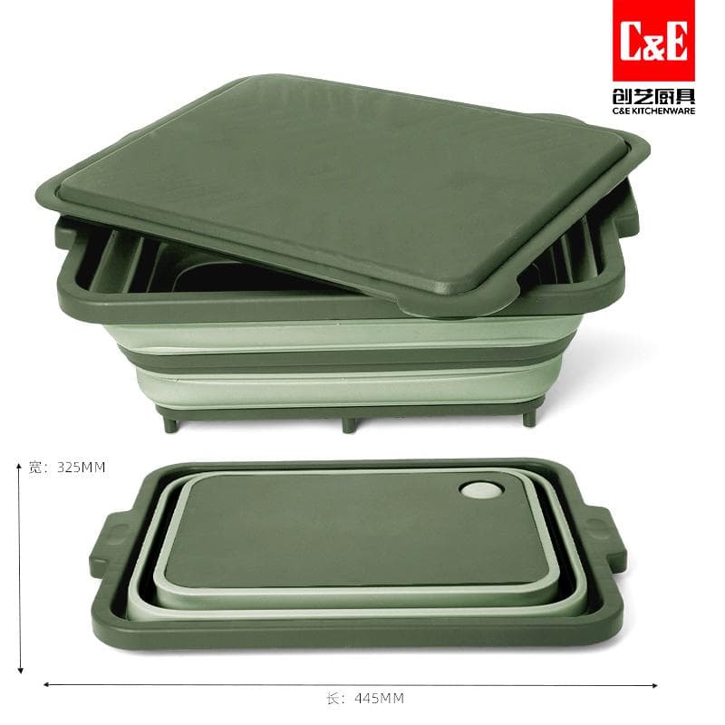 YT-H241021 Foldable Multifunction Food Tray with Lid, 41.8 x 29.9 x 13cm 4