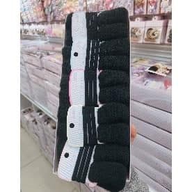 Towelling Hair Ties Card Set, Black