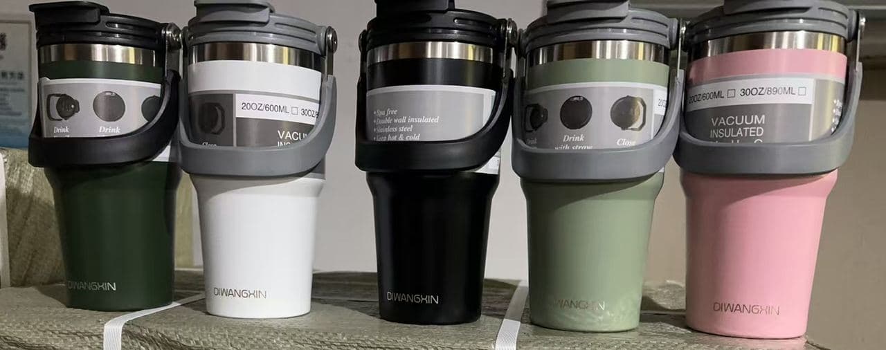 Diwangxin DWX-5193-2 Handled Tumbler with Grey Lid, 600ml 2