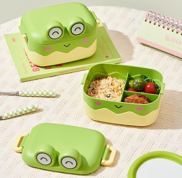 Camera PP Plastic Lunch Box, 22 x 16.5 x 7.3 cm, with Spoon and Fork