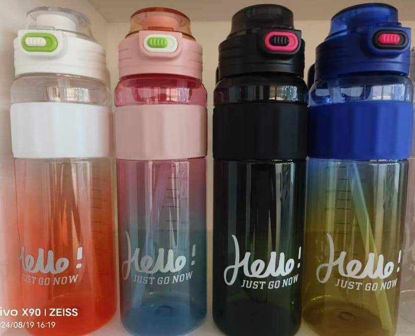 Plastic Water Bottle, 900 ml, PC+PP, 8 x 26.5 cm, Ref. WB60543
