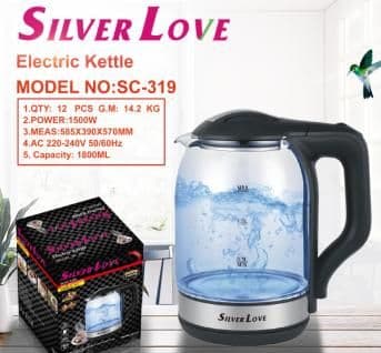 Glass Electric Kettle SC-319, 1.8L, 1500W