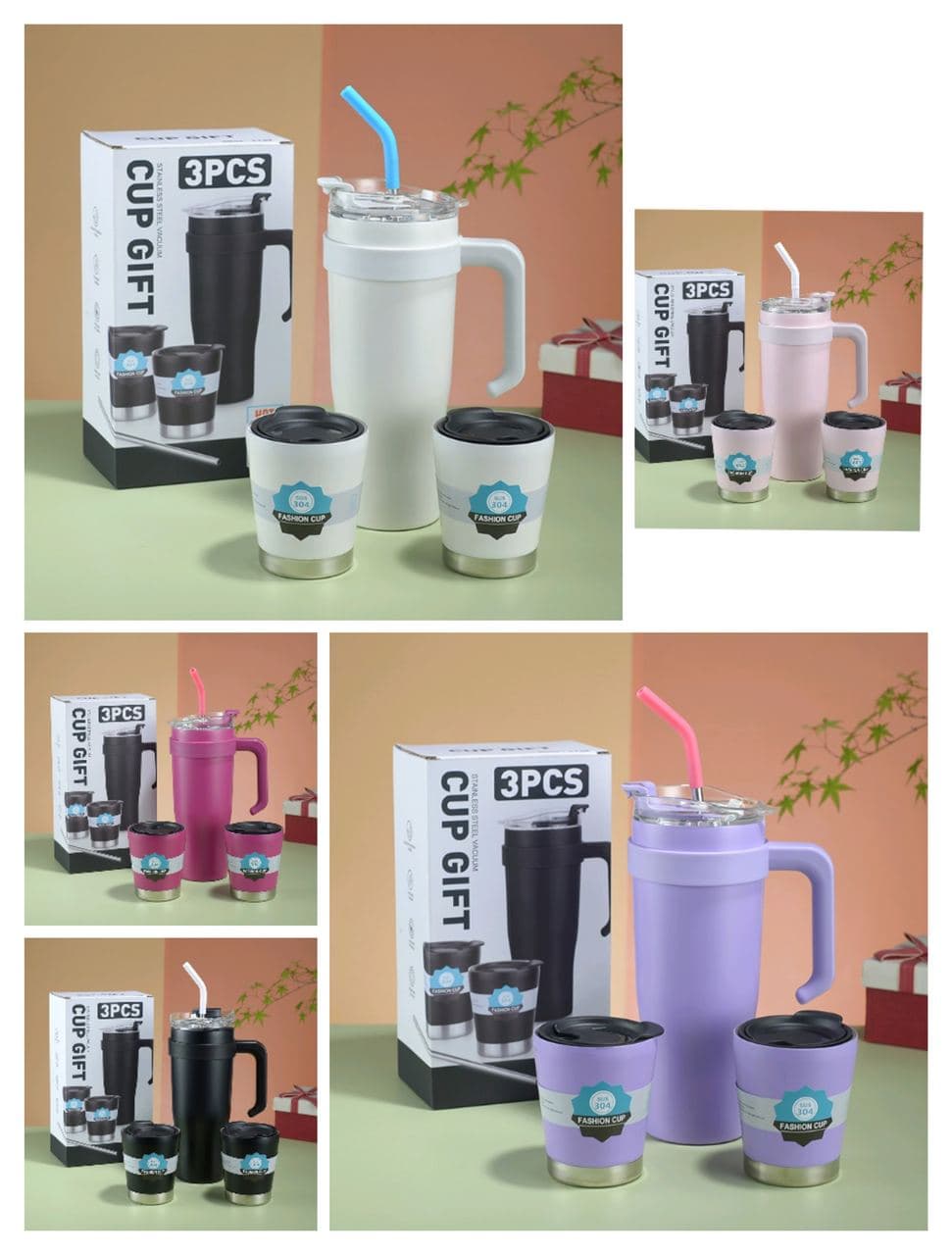 Diwangxin 5179-2 Gift Set, 1200ml Handled Tumbler with Two Cups
