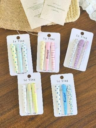 Pastel Bar Snap Hair Clips, Le Ting Card