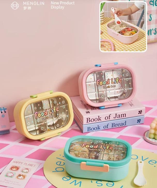 Lion 304 Stainless Steel Lunch Box, 300 ml, 18 x 18 x 8 cm