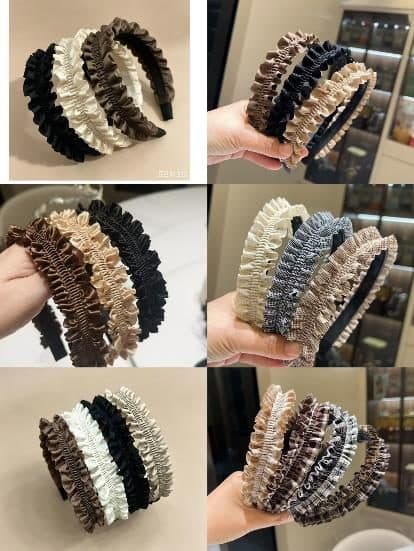 Ruffled Headband, Assorted Neutral Colourways