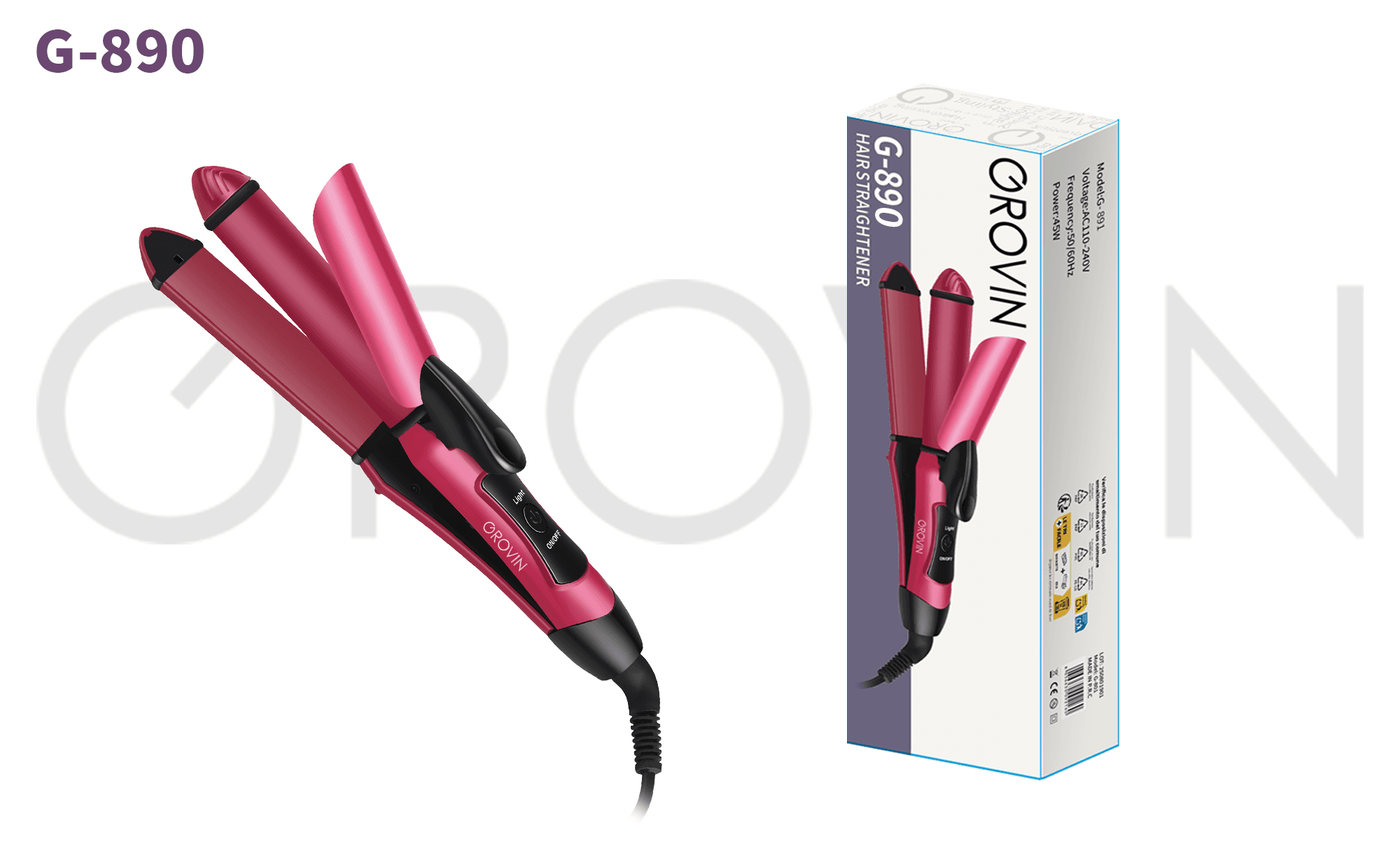 GROVIN G-890 2-in-1 Straightener and Curler