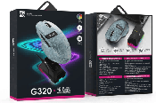 R8 G320 5D Wired & 2.4G & BT Rechargeable Gaming Mouse with LED Screen Display RGB Lighting 3