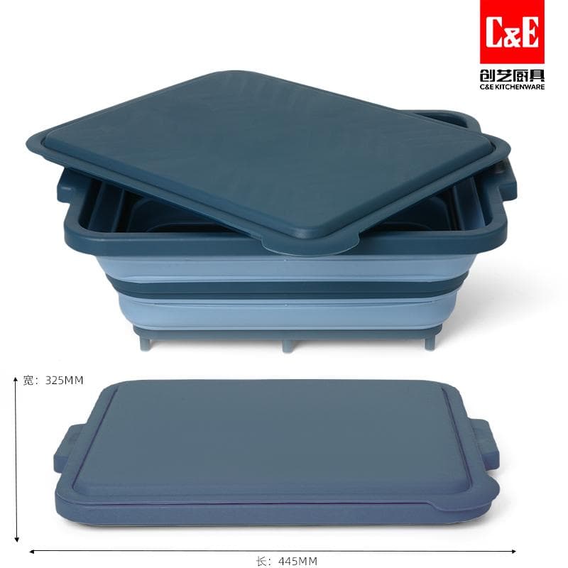 YT-H241021 Foldable Multifunction Food Tray with Lid, 41.8 x 29.9 x 13cm 6