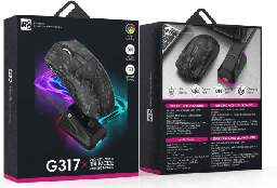 R8 G317 5D Wired & 2.4G & BT Rechargeable Gaming Mouse with LED Screen Display RGB Lighting 3