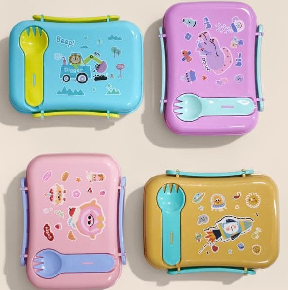 PP Plastic Lunch Box, 600 ml, 15.5 x 12 x 6.7 cm