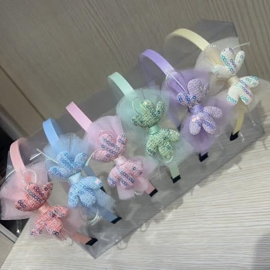 Kids Bow and Butterfly Headband, Pastel Set