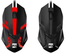 R8 1602L Optical Mouse with LED Light, 1200 DPI