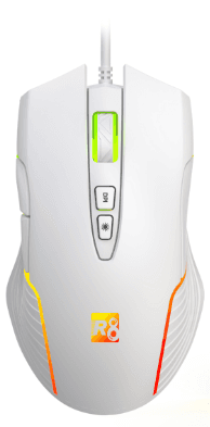 R8 G218 7D Wired Gaming Mouse RGB Lighting, 800-1200-1600-2400-4800-7200 DPI 4