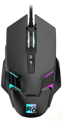 R8 G217 7D Wired Gaming Mouse RGB Lighting, 800-1200-1600-2400-4800-7200 DPI 4