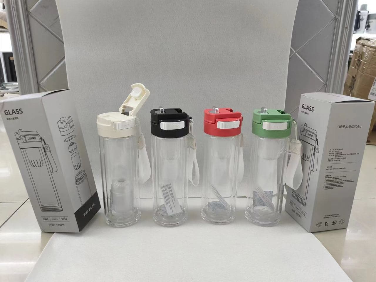 Diwangxin SY-159 Glass Bottle with Magnetic Lid, 480ml