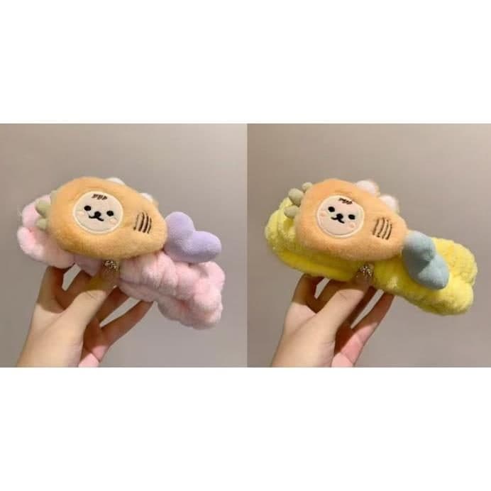 Bear Face Spa Hair Band, Pink and Yellow