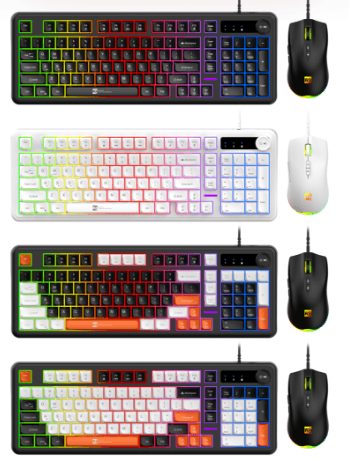 R8 GW1005 98 Keys Wired Keyboard & Mouse Combo RGB Lighting English & Arabic layout 2