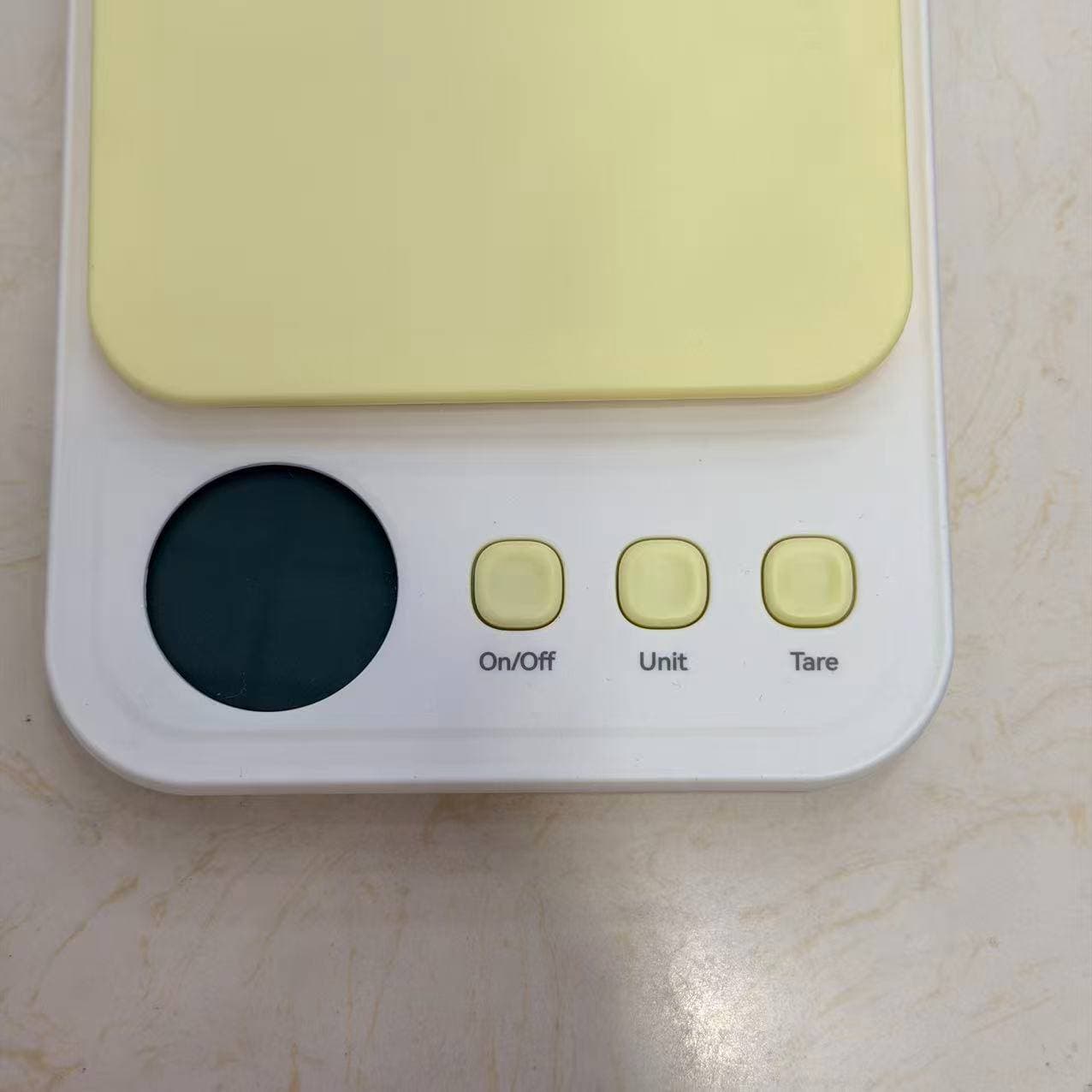Kitchen Scale, Pastel Yellow Platform, Round Display 5