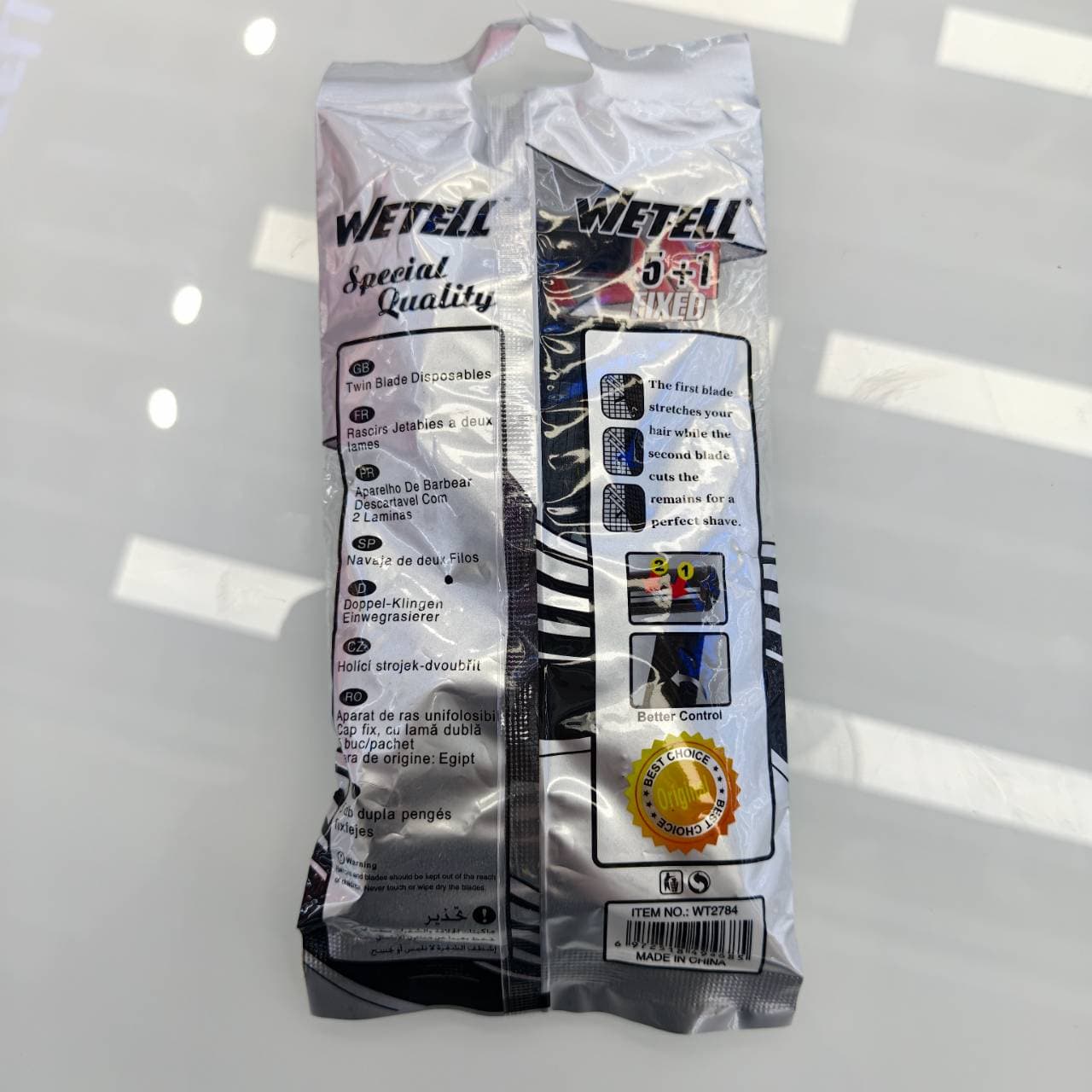 WeTell Twin Blade Disposable Razors, Fixed Head, 5+1 Pack 2