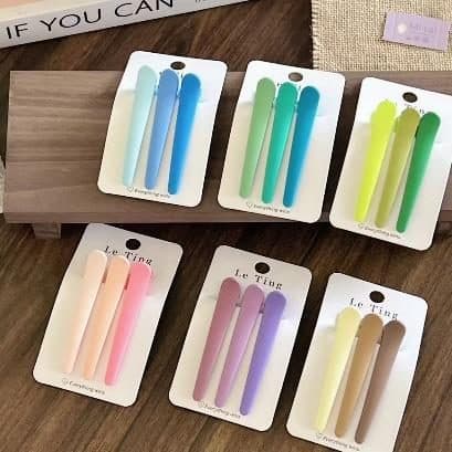 Matte Macaron Long Bar Snap Hair Clips