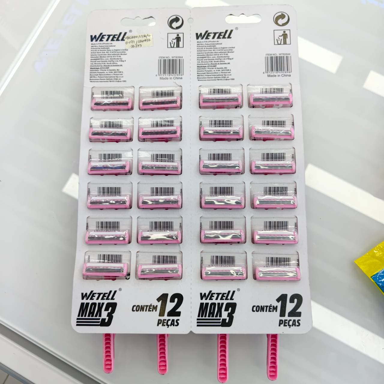 WeTell Max 3 Triple Blade Disposable Razors for Women, Individually Wrapped, 12-Count Hanging Card 2
