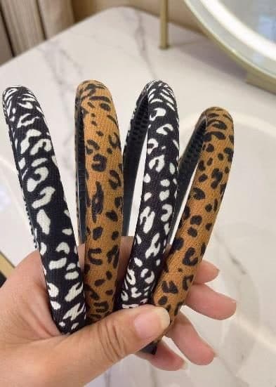 Narrow Leopard Print Headband, Four Colourways