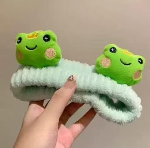 Frog Spa Hair Band with Crown, Green