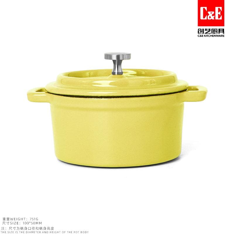 10cm Mini Enamel Cast Iron Pot, 190 x 150mm 2