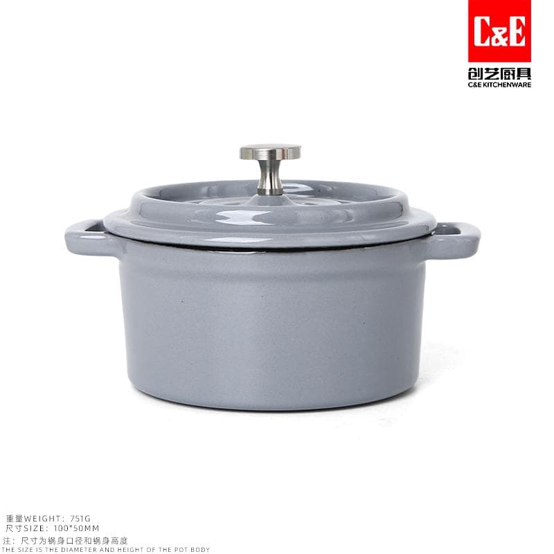 10cm Mini Enamel Cast Iron Pot, 190 x 150mm 3