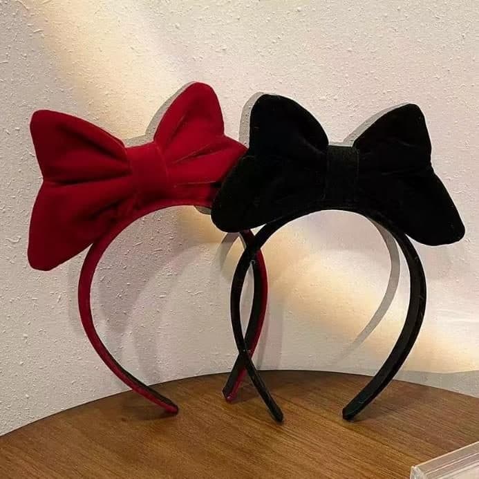 Bow Headband, Red and Black