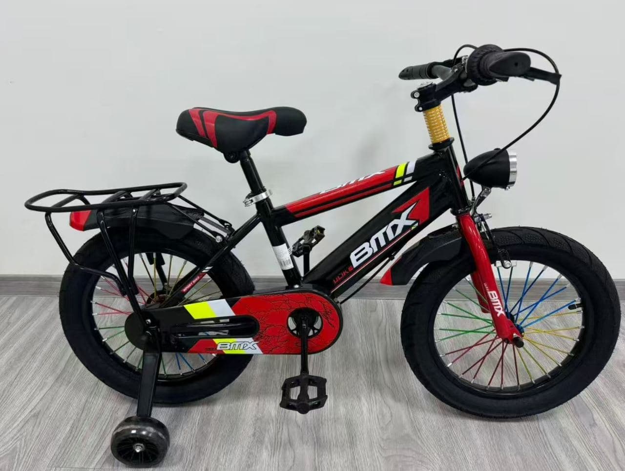 NL BMX Kids Bike with Rear Rack, Black and Blue 2