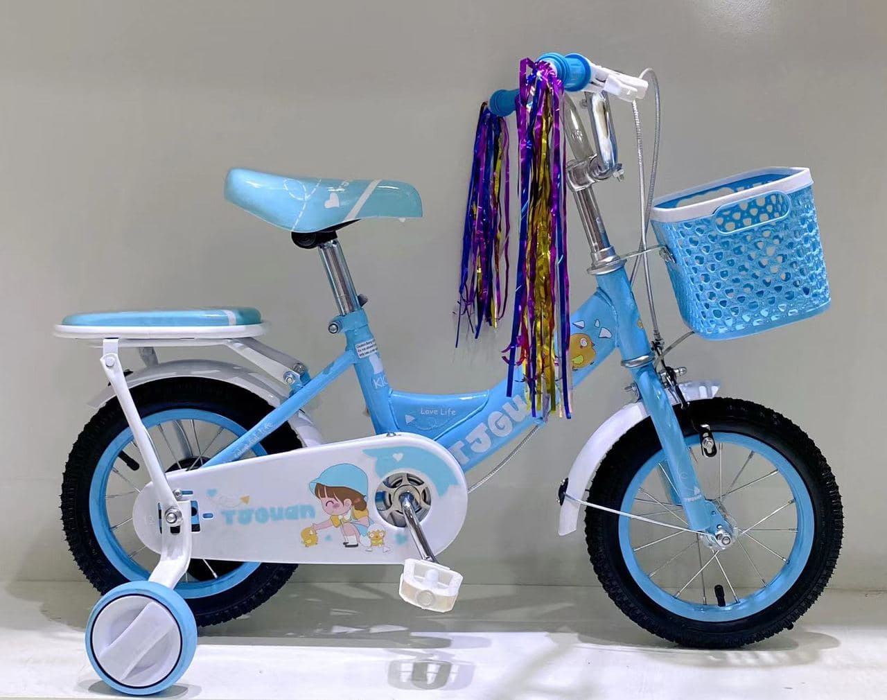 TJGUAN HJ08 Girls Bike with Streamers and Rear Rack 2