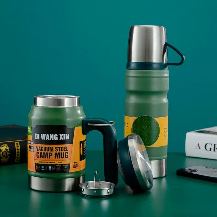 Diwangxin 5157-3 Gift Set, 680ml Flask with 620ml Mug 2