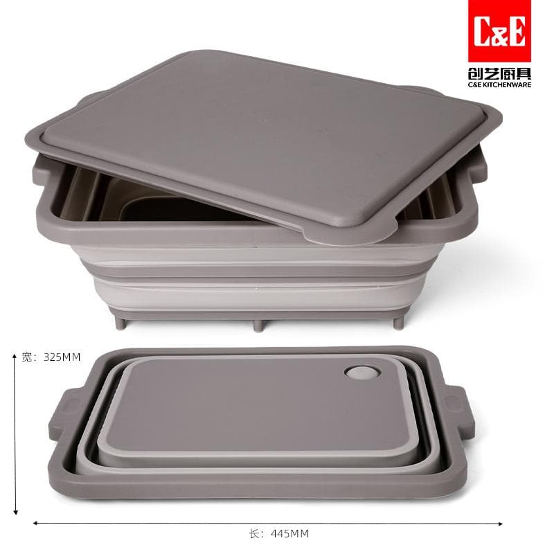 YT-H241021 Foldable Multifunction Food Tray with Lid, 41.8 x 29.9 x 13cm 7