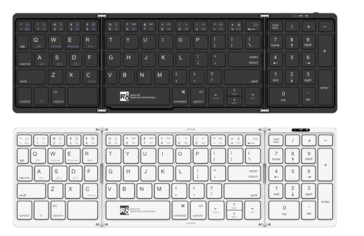R8 GT303 81keys Folding Scissor-Switch Bluetooth Keyboard English & Arabic layout, 81 Keys