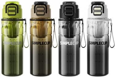 Plastic Water Bottle, 960 ml, PP+PC, 8 x 26.5 cm, Ref. WB60273