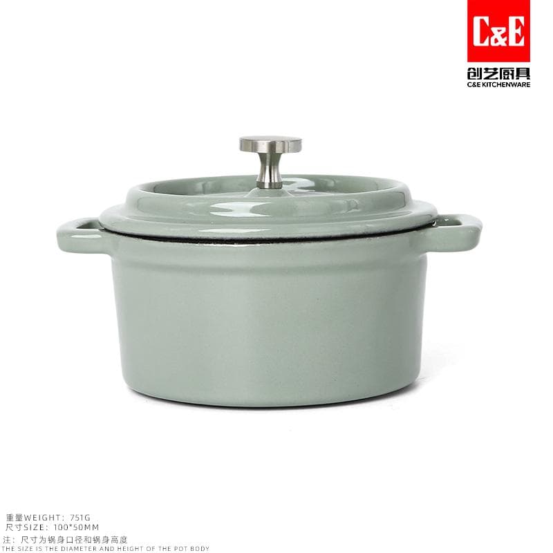 10cm Mini Enamel Cast Iron Pot, 190 x 150mm 6