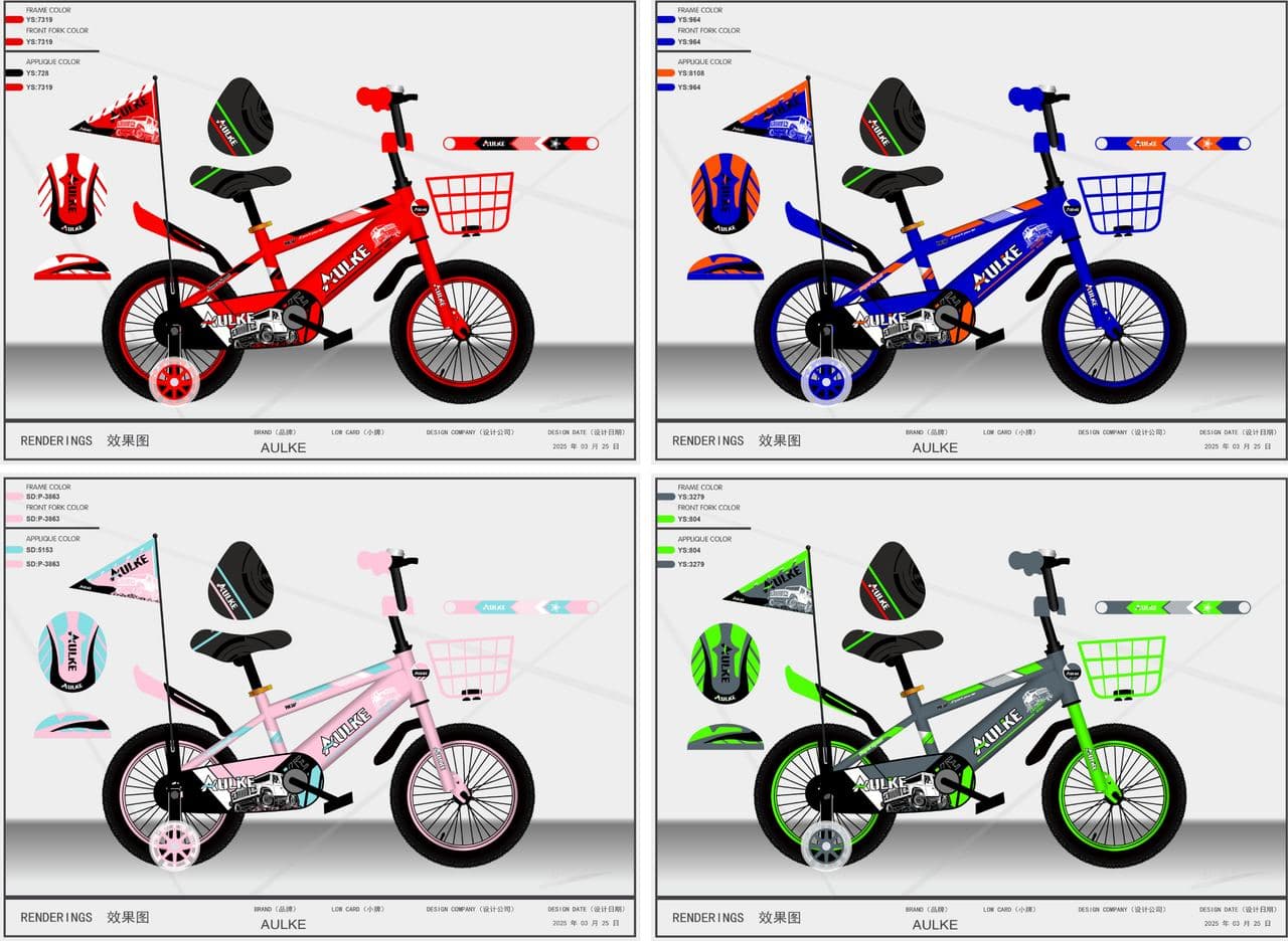 AULKE K08 Kids Bike with Green Basket 4