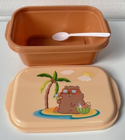 PP Plastic Lunch Box, 850 ml, 18.5 x 12 x 7.5 cm