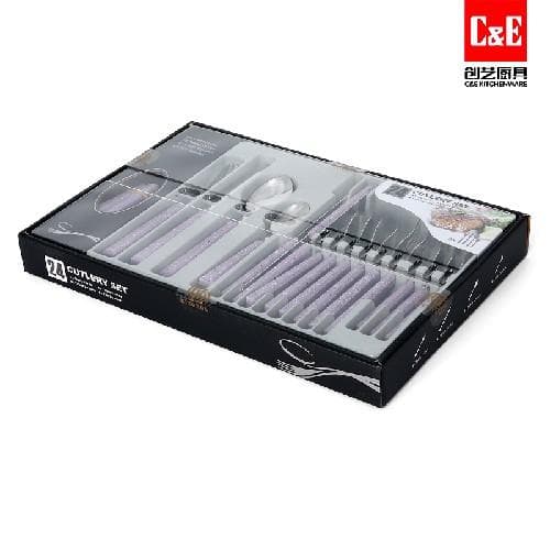 T055 24pc Cutlery Set, 410 Stainless Steel, Octagonal Handles 6