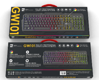 R8 GW101 Wired Gaming Keyboard Single Rainbow Backlight English & Arabic & Spanish layout 2