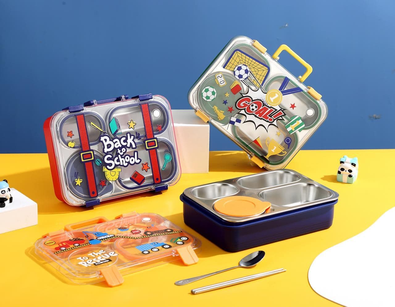 PP Plastic Lunch Box, 22.5 x 16.5 x 7.2 cm, 64 pcs/carton