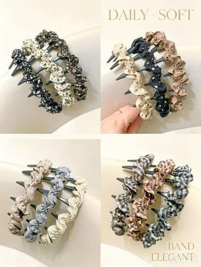 Ruffled Headband with Teeth, Six Colourways
