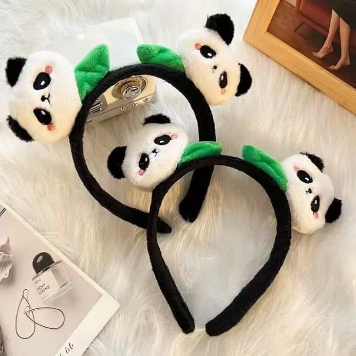 Panda and Bamboo Headband, Black and White