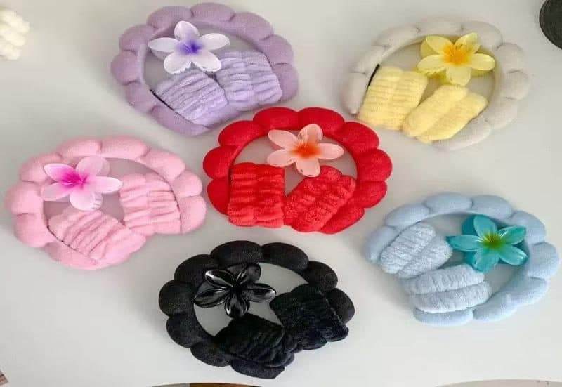 Flower Hair Claw Set, Assorted Colours